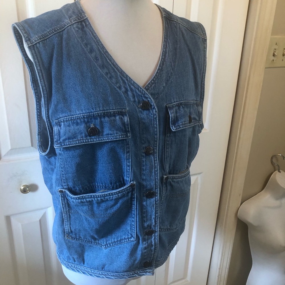 Denim Utility Vest - Blue